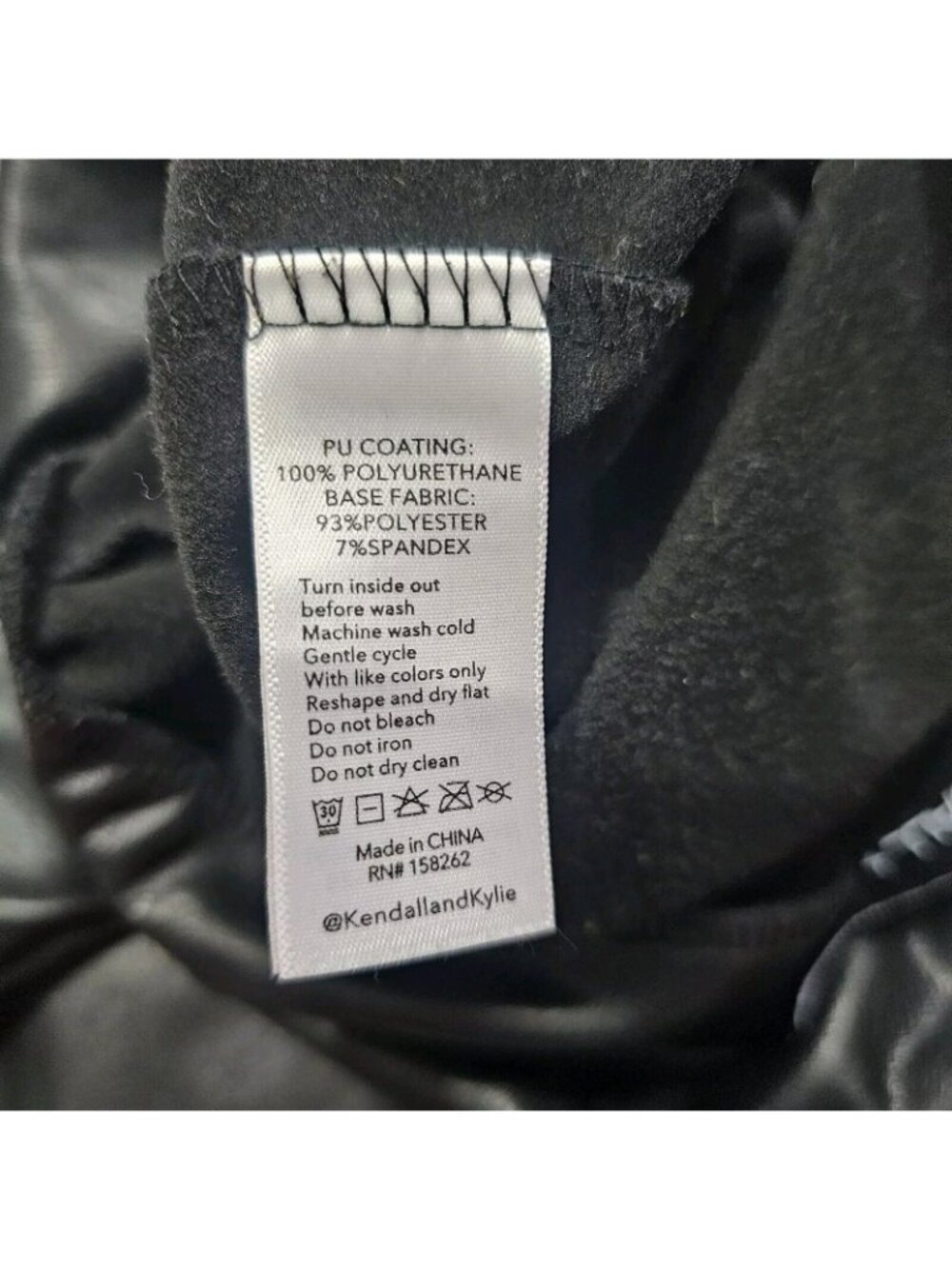 (A1343) Kendall + Kylie Leggings Women's Size Large Black Faux Leather Skinny Le - Picture 6 of 6
